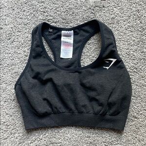 Gymshark Black Sports Bra Racerback Design